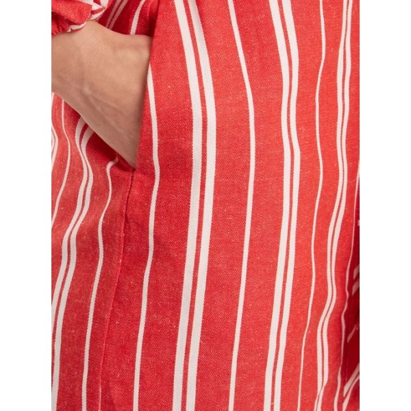 2018 Women Clothes Gathered Bell Sleeves Striped Midi Design Fashion Dresses For Women 2018
