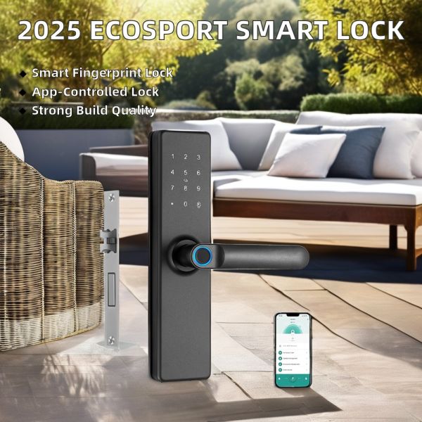 2025 Ford Ecosport Driver Side Brass Sliding Door Lock Handle Multi-Point Outdoor Smart Tuya for Cloud Data Storage Option
