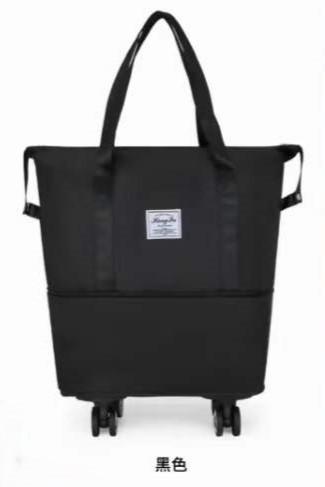 Multifunctional Pulley Travel Bag Large Capacity Portable Handbag With Extension For Business Trip, Sports Fitness