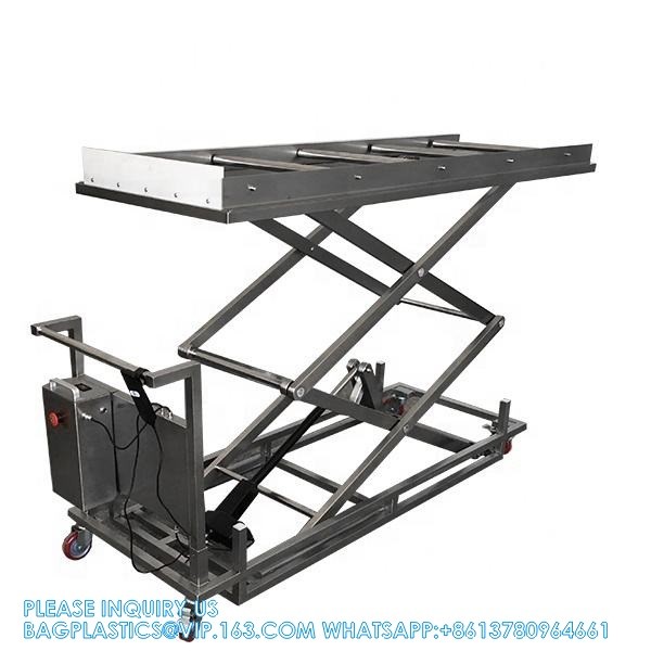 304 Stainless Steel Cadaver Trolley Lift Mortuary Morgue Hydraulic Body Lifter Coffin Accessories