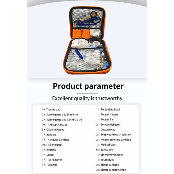 Pet First Aid Kit for Dogs & Cats Dog First Aid Kit Pet Emergency Kit with First Aid Supplies for Home Camping Hiking Traveling