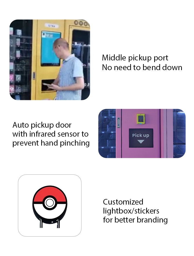 Big Touch Screen TCG Pokémon Card Vending Machine With Card Reader and Customized Sticker