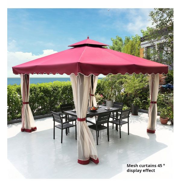3*3M Outdoor Courtyard Gazebo With Steel Frame Anti Rust Coated