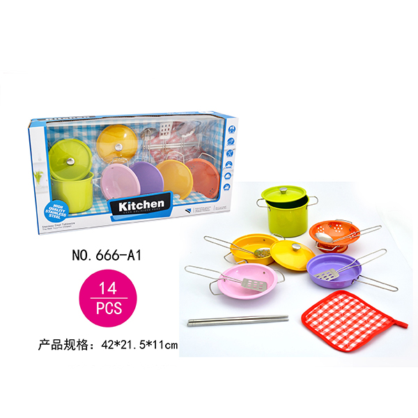 36 Pcs Stainless Steel Kitchen Set Children's Play Toys Pretend Play Cookware