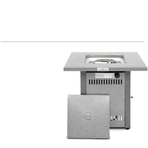 28 Heavy Duty Square Gas Fire Pit Table Impulse Ignition