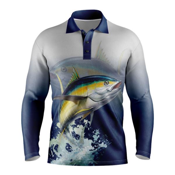 Multiscene Fishing Tournament Jerseys Long Sleeve Polo Washable