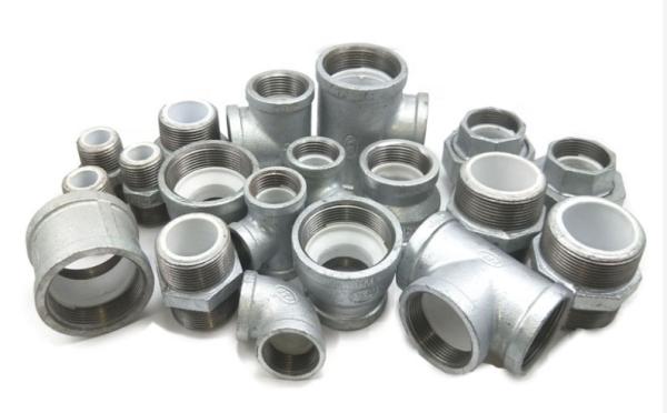 Malleable Iron Galvanized Steel Pipe Fittings For Oil And Gas BSP NPT Threaded Plumbing