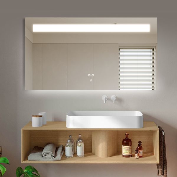 Vanity Dimmable LED Bathroom Mirror , Lighted Wall Mounted Mirrors For Bathrooms