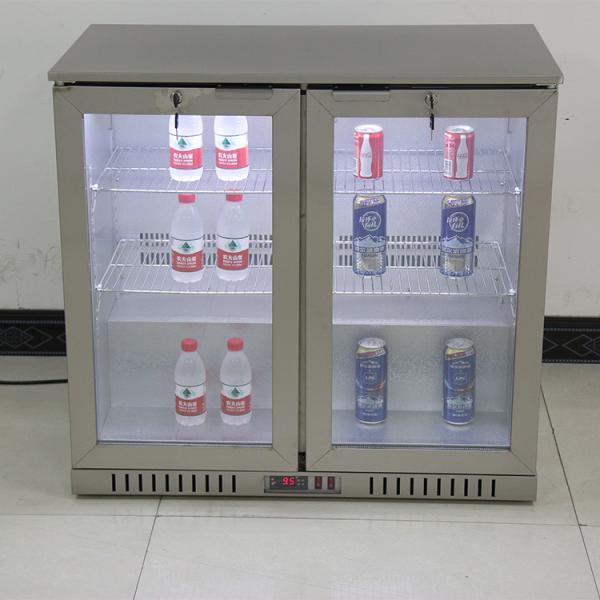 Stainless Steel Body Two Door Under Bar Refrigerator Beer Fridge 208L