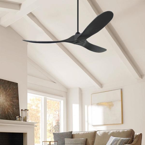 Ventilateur de plafond à LED moderne à 3 lames de bois