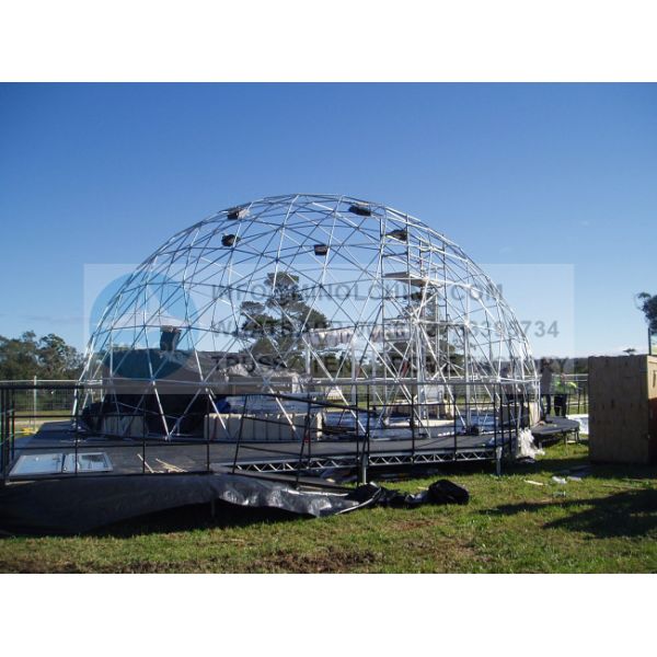 20m Heat Proof Aluminium Geodesic Dome Tent UV Resistant