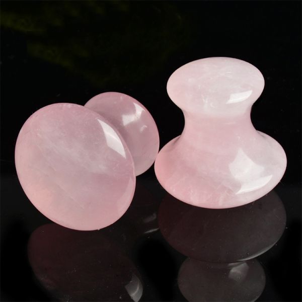 Jade Mushroom Gua Sha Rose Quartz Pink Stone GuaSha Massager for Facial Massage Tool