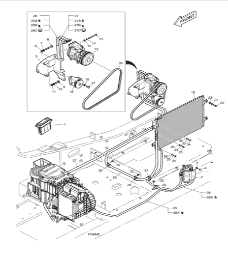 K1008517A manguera utilizada para las piezas del aire acondicionado de la excavadora DOOSAN DX225 DX230LC