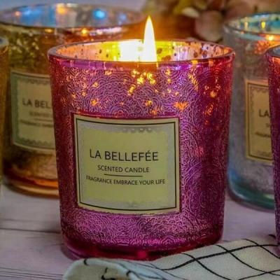 castiçal de vidro Mercury Pillar Scented Candle Stand da cor de 200ml 350ml