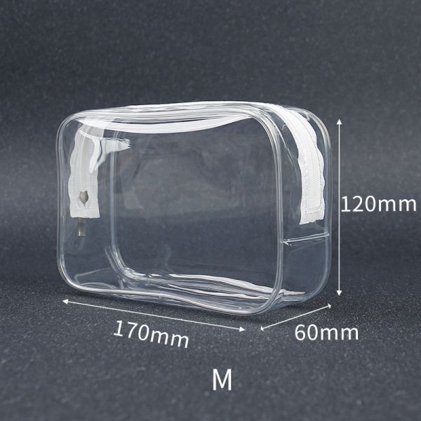 Pvc Zipper Toiletry Cosmetic Bag Custom Size Logo Clear Makeup Bag For Women Fashion Style