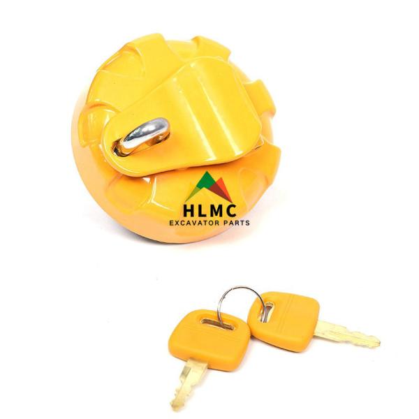 SH200 Anti Theft Diesel Fuel Cap Yellow Alloy Excavator Engine Parts