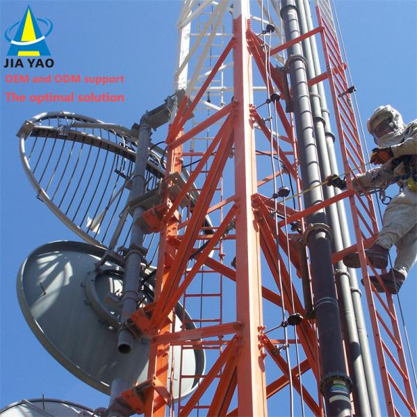 32M Lightning Protection 3 Legged Angle Steel Tower For Industrial Park 5G Base Station