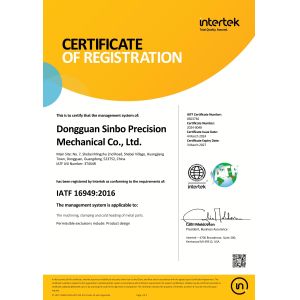 Sinbo Precision Mechanical Co., Ltd. Certifications