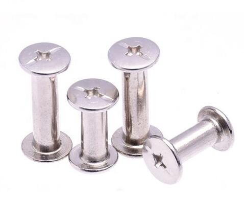 M6x30 Size Cross Head Screw Brass Aluminum Book Binding Male And Female Chicago Screw