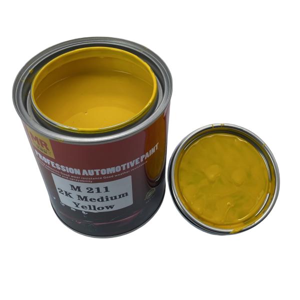 M211 2K Jaune moyen automobile Peinture de finition de couleur verdâtre et rougeâtre Variantes
