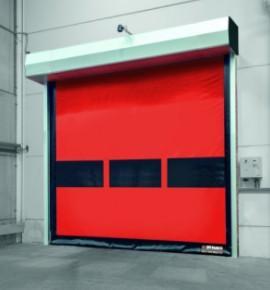 Das portas rápidas industriais do rolo do PVC da tela 50HZ vertical interior plástico da resistência do vento