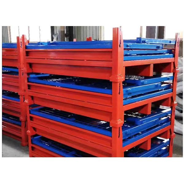 Collapsible Pallet Rack Cage Lockable Stillage For Warehouse Storage
