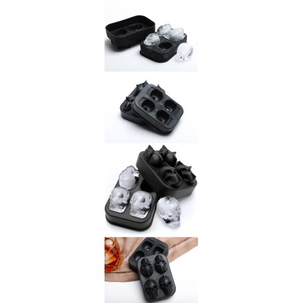 Гибкая прессформа куба льда силикона черепа 3D для пива
