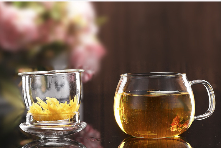 Кружка чая БПА дунутая свободной рукой более крутая, чашка перемещения Инфузер чая тонкой стены стеклянная