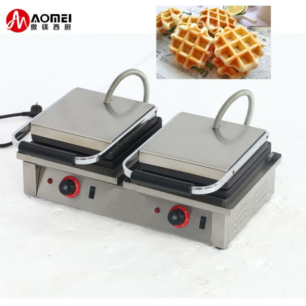 Fabricante de gofres belga de 4 kW con placas de sándwich intercambiables