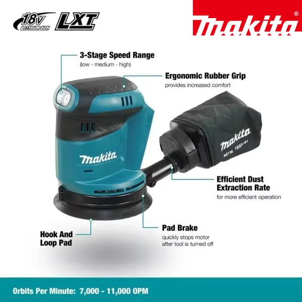 Lithium Ion Makita Electric Sander 18V For Woodworking Polishing & Grinding Machine
