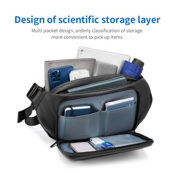 Фабрика оптовой заказ спортивный водонепроницаемый новая мода случайный противоугонный кроссбоди слинга сумка грудь мужской слинга сумка