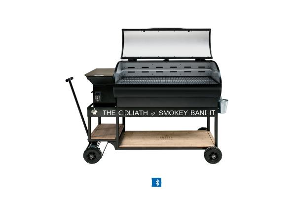 Large Black  Wood Pellet Barbecue Grills Steel Structure Restaurant Outdoor Use