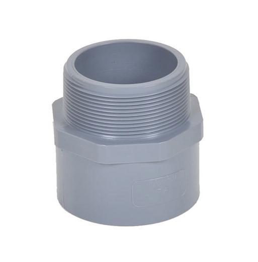 O adaptador masculino da cor azul branca rosqueou o Pvc que acopla Dn50