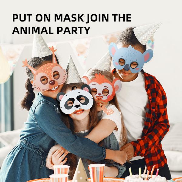 máscaras de papel animais de 8pcs Cosplay Dia das Bruxas para presentes de aniversário das crianças
