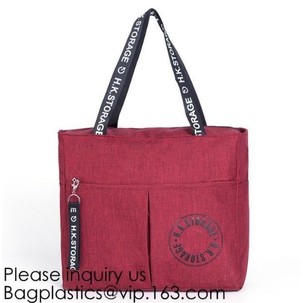Pink Color Nylon Waterproof Handbag Large Capacity Carry-on Bag Durable Multifunction Bag Portable Women Bag