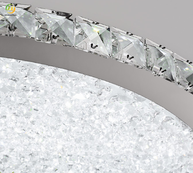 JYLIGHTING Ronde simple salon moderne lumineux luxe maison romantique Led lampe de plafond de cristal