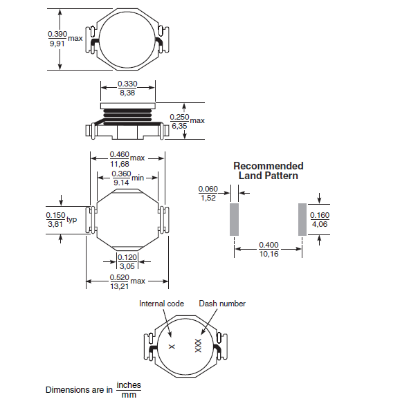DO3316H-121ML_ surface mount power inductors for excellent solderability