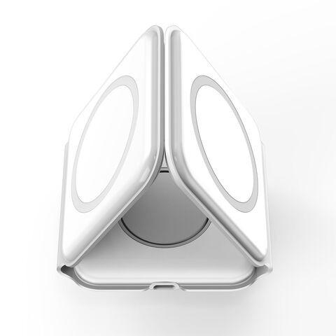 Carregador rápido de 15W Carregador sem fio portátil multifuncional preto branco