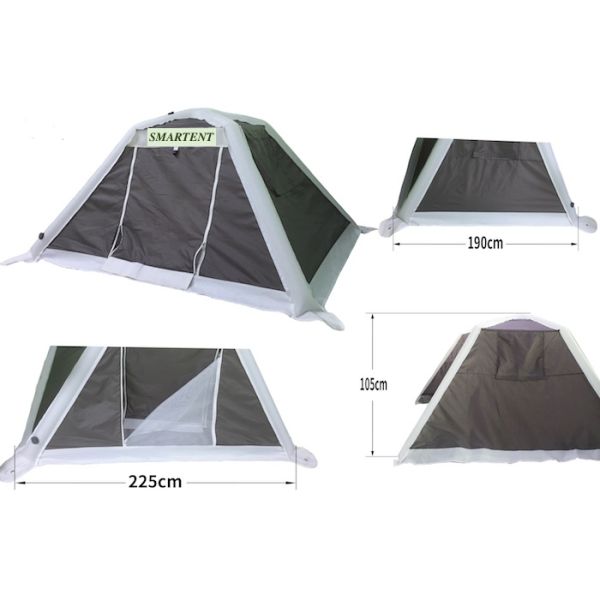 Голубой 190T воздух полиэстера TPU хлопает вверх шатер купола крупного плана человека поляка одного воздуха шатра