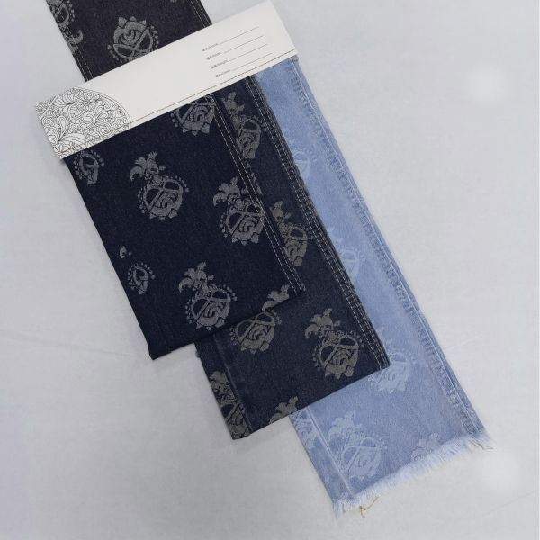 Special Design Jacquard Denim Fabric Dark Blue 10oz 180cm Full Width For Jeans Or Jacket