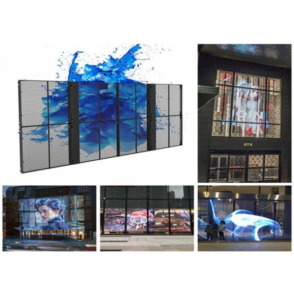 P5.2mm LED Glass Display , Clear LED Screen 1000x500mm For Building