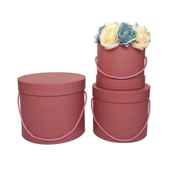 DIFFÉRENCE COULEUR CARDOCK CARDOCK ROND CYLINDER BOUQUET BOX BOX EMBALLAGE AVEC HANDE