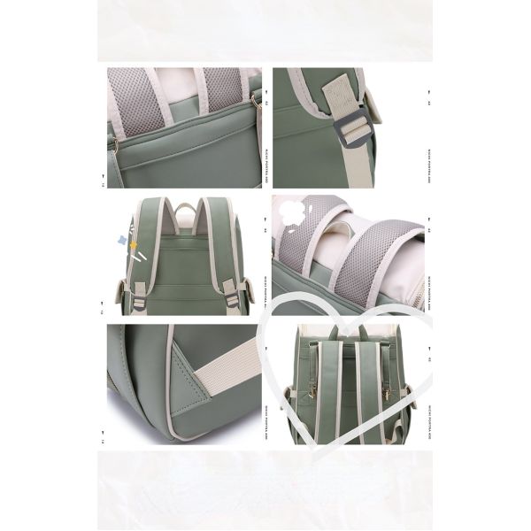 New Large-capacity PU Leather Diaper Bag Waterproof Shoulder Mommy Backpack With Stroller Strap For Mom