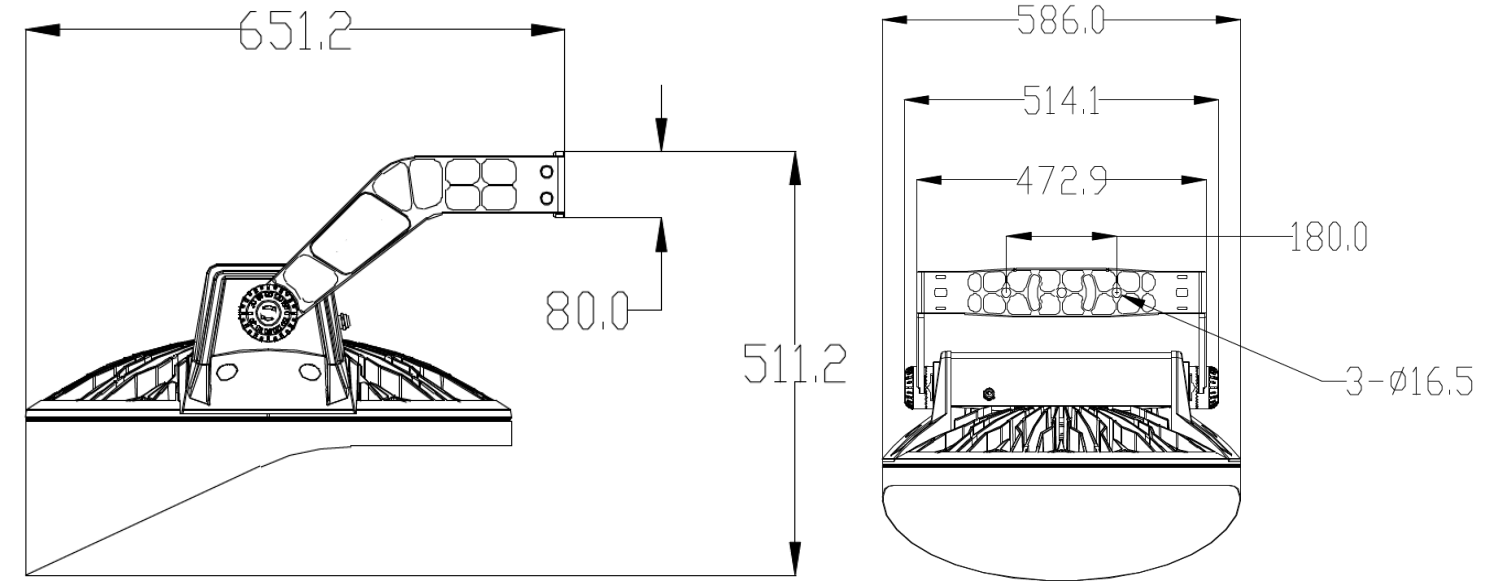 Рангоут 800W 1000W причала света стадиона СИД вешалок аэропорта IP66 150LM/W высокий