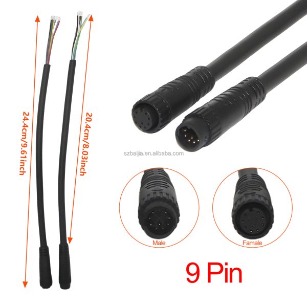 2/3/4/5/6/7/8/9 Pin Female Male Electric Scooter Cable ABS Material Water Resistant