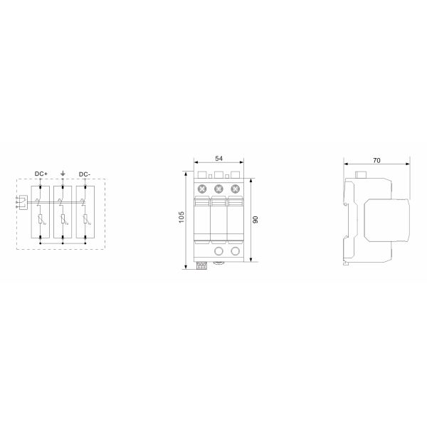 BRPV3-1500-6.25  dc spd surge protection device solar dc spd dc spd wenzhou arrester  1500v 3 pole spd dc 500v t1 t2 SPD Type 1 Price