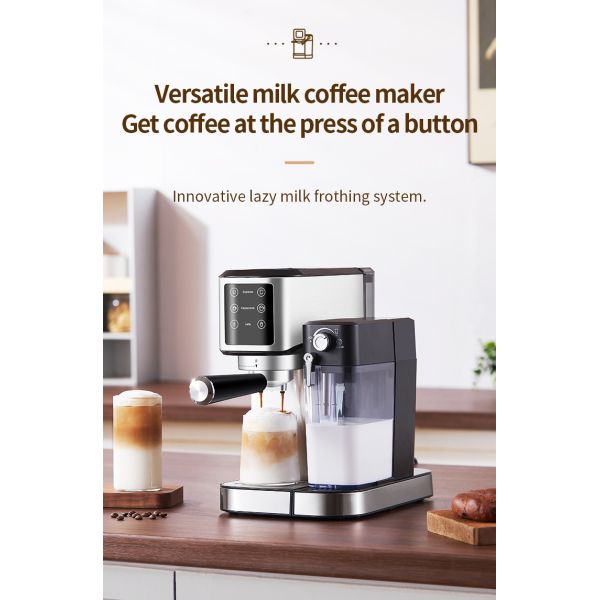 220-240V Espresso Maker With Milk Frother Professional Multifunctional