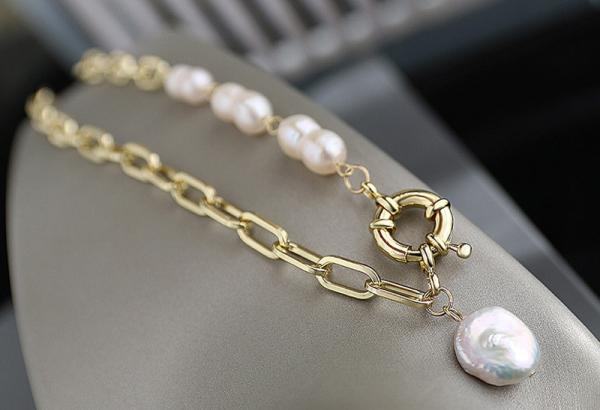 High Quality Natural Baroque Irregular Freshwater Baroque Pearl Necklace Jewelry Set Natural Baroque Pearl necklace