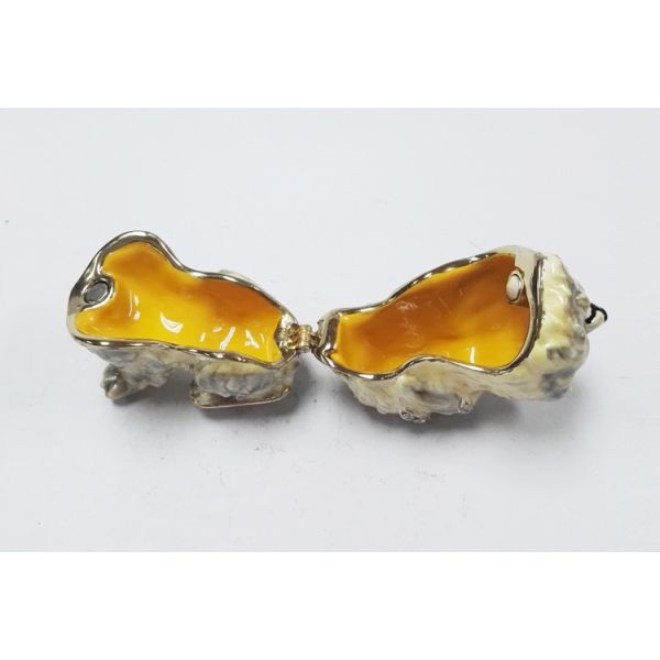 dog shape gold plated trinket box metal jewelry boxes small dog  jewelry boxes