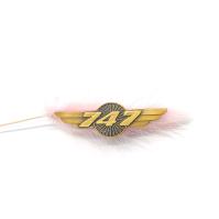 747 Winged Brooch Accessories Customizable Commercial Pilot Wings Pin